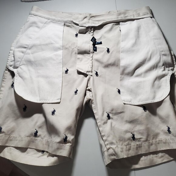 POLO Ralph Lauren Prospect Short in Light Tan with Allover Pony sz 36w - Picture 10 of 16